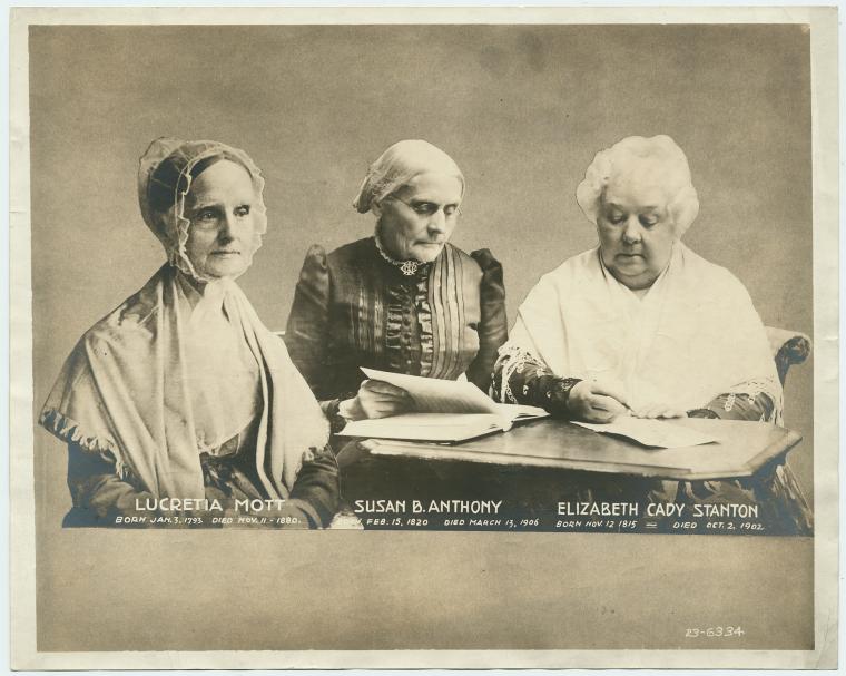 Lucretia Mott, Elizabeth Cady Stanton and Susan B. Anthony